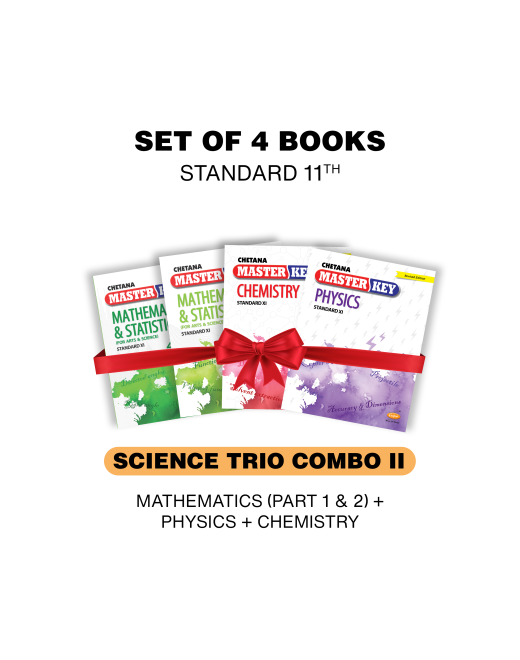 Chetana MasterKey Standard 11 Science Trio Combo II - Physics, Chemistry & Mathematics (Set of 3 Books)